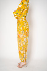 Verandah Sheer Cupro Jogger Pants in Yellow Tropical Print Vancouver. Shop Online or in Store.