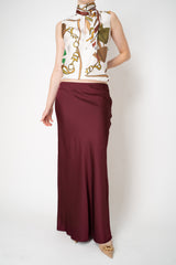 Weill Ankle Length Sateen Skirt in Bordeaux Red Vancouver. Shop Online or in Store.