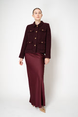 Weill Ankle Length Sateen Skirt in Bordeaux Red Vancouver. Shop Online or in Store.