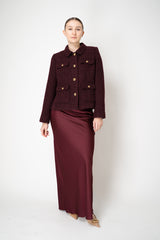 Weill Ankle Length Sateen Skirt in Bordeaux Red Vancouver. Shop Online or in Store.