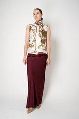 Weill Ankle Length Sateen Skirt in Bordeaux Red Vancouver. Shop Online or in Store.