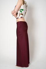 Weill Ankle Length Sateen Skirt in Bordeaux Red Vancouver. Shop Online or in Store.