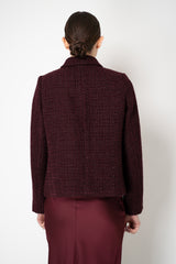 Weill Cropped Boxy Tweed Jacket in Bordeaux Red Vancouver. Shop Online or in Store.