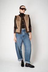 Weill Faux Fur Colour Blocking Vest in Chocolate Vancouver. Shop Online or in Store.