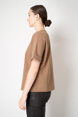 Weill Jersey A-line T-Shirt with Embossed Leopard Lips in Caramel Vancouver. Shop Online or in Store.