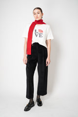 Weill Jersey A-line T-Shirt with Rhinestone "Love" Appliqué in White Vancouver. Shop Online or in Store.
