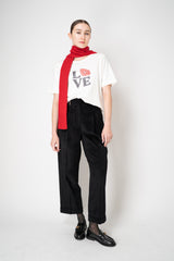 Weill Jersey A-line T-Shirt with Rhinestone "Love" Appliqué in White Vancouver. Shop Online or in Store.