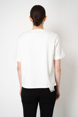 Weill Jersey A-line T-Shirt with Rhinestone "Love" Appliqué in White Vancouver. Shop Online or in Store.