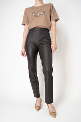 Weill Lamb Leather Leggings in Dark Espresso Brown Vancouver. Shop Online or in Store.