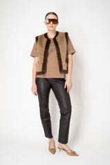 Weill Lamb Leather Leggings in Dark Espresso Brown Vancouver. Shop Online or in Store.