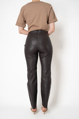 Weill Lamb Leather Leggings in Dark Espresso Brown Vancouver. Shop Online or in Store.