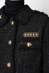 Weill Sequin Tweed Military Jacket in Black Vancouver. Shop Online or in Store.