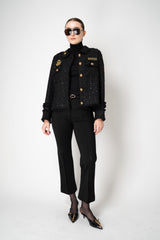Weill Sequin Tweed Military Jacket in Black Vancouver. Shop Online or in Store.