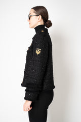Weill Sequin Tweed Military Jacket in Black Vancouver. Shop Online or in Store.
