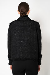 Weill Sequin Tweed Military Jacket in Black Vancouver. Shop Online or in Store.