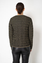 Weill Wool Blend Knit Tweed Cardigan in Black and Gold Vancouver. Shop Online or in Store.