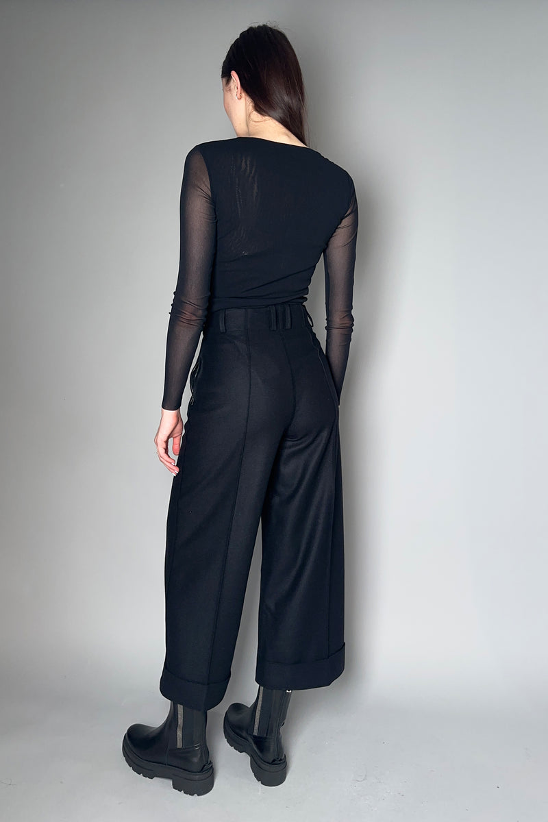 Annette Gortz Wide Leg Felted Wool Pants in Black - Ashia Mode - Vancouver, BC