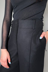 Annette Gortz Wide Leg Felted Wool Pants in Black - Ashia Mode - Vancouver, BC