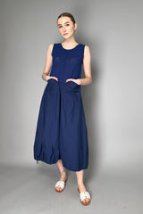 Annette Gortz Long A-line Knitted Combination Dress in Royal Blue