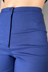 Annette Gortz Stretch Linen Skinny Pants in Royal Blue