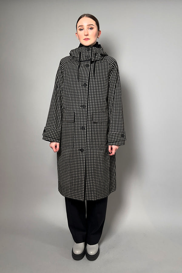 Annette Gortz Double Layer Rain Coat in Taupe and Black Gingham - Ashia Mode – Vancouver, BC