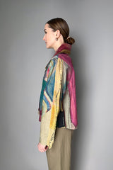 Annette Gortz Oversized Coated Linen Jacket in Watercolour Print