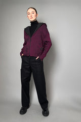 Annette Gortz Knit Ribbed Hooded Jacket in Magenta- Ashia Mode- Vancouver, BC