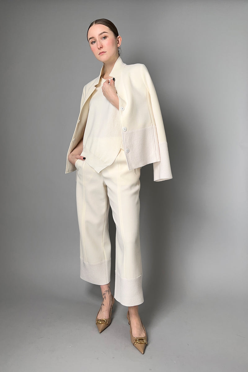 Annette Gortz Culotte Pants with Merino Wool Cuff in Off White