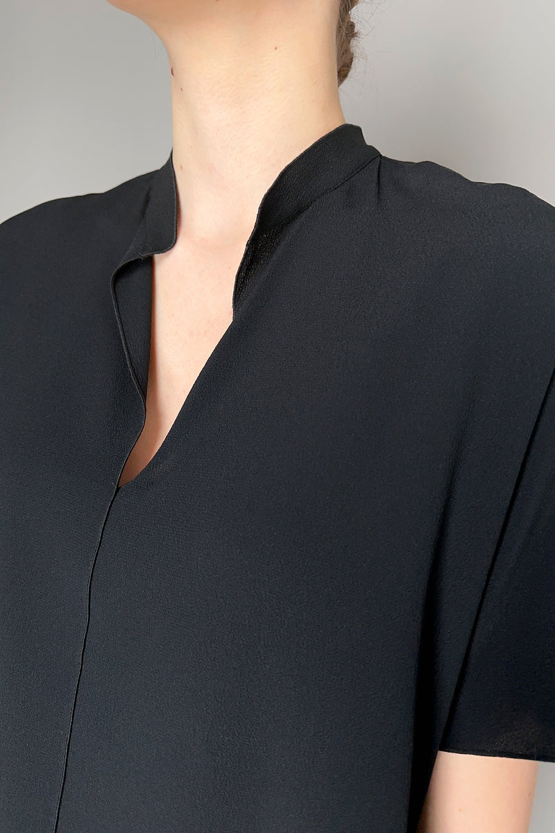Antonelli Bertolucci Silk Crepe Shirt in Black