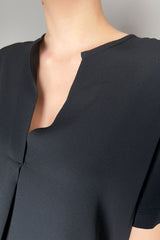 Antonelli Cicoria Silk Crepe Short Sleeve Blouse in Black Vancouver. Shop Online or in Store.