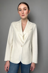 Antonelli Edwin Felt Wool Blazer in Off-White- Ashia Mode- Vancouver, BC