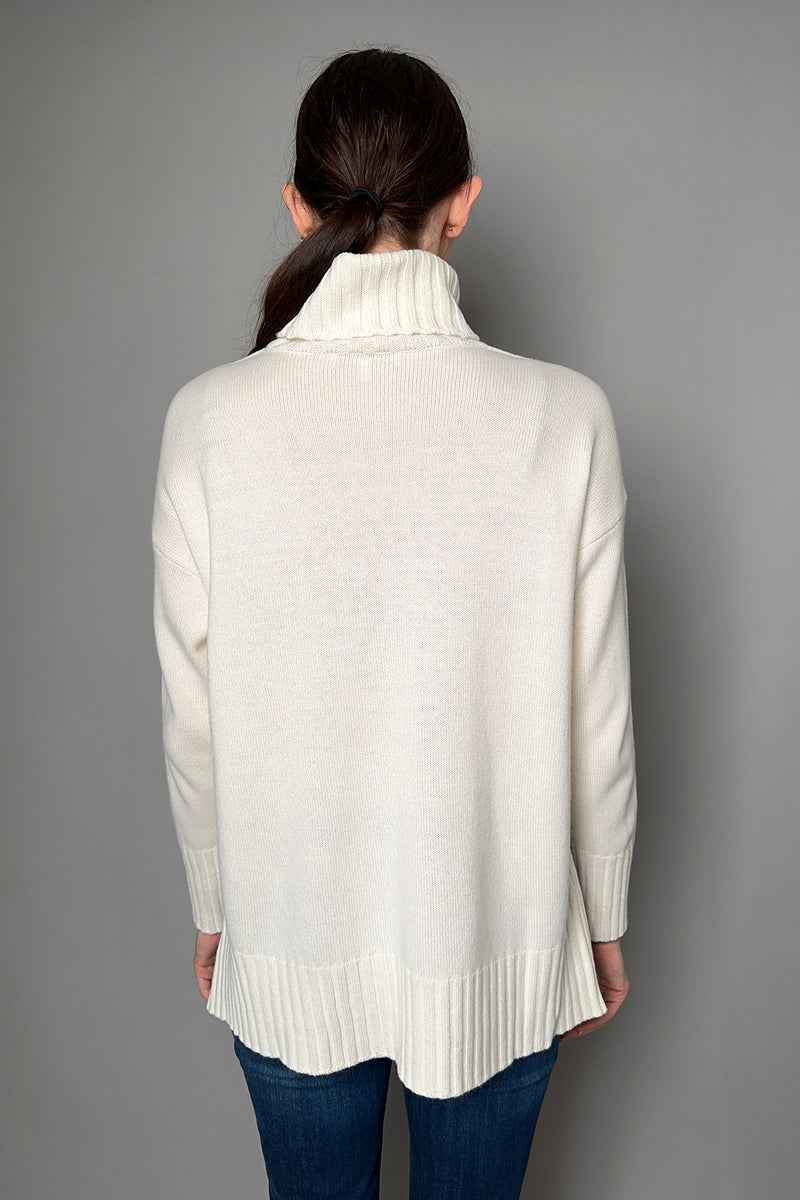 Antonelli Lecce Turtleneck Knitted Pullover in Ivory- Ashia Mode- Vancouver, BC