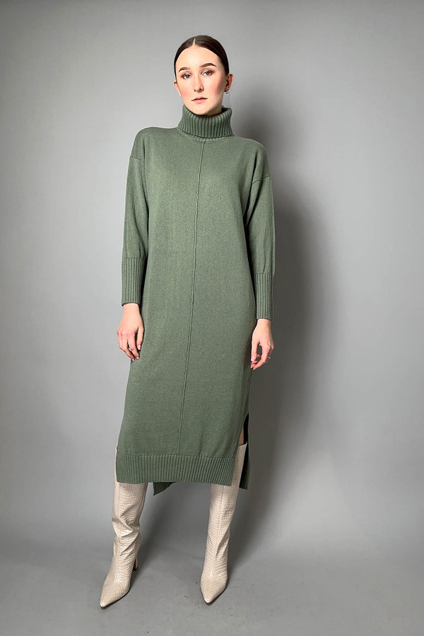 Antonelli Tarquinia Maxi Turtleneck Dress in Sage Green- Ashia Mode- Vancouver, BC