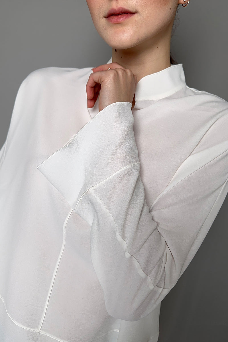 Antonelli Alfonso Silk Crepe Blouse in Off-White- Ashia Mode- Vancouver, BC