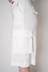 Lorena Antoniazzi Linen Viscose Cargo Bermuda Pants in White