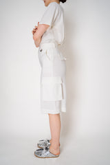 Lorena Antoniazzi Linen Viscose Cargo Bermuda Pants in White
