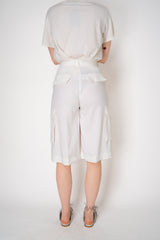 Lorena Antoniazzi Linen Viscose Cargo Bermuda Pants in White