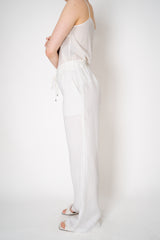 Lorena Antoniazzi Pull-On Style Straight Leg Baggy Ramie Trousers in White Vancouver. Shop Online or in Store.