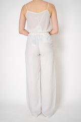 Lorena Antoniazzi Pull-On Style Straight Leg Baggy Ramie Trousers in White Vancouver. Shop Online or in Store.