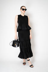 MeiMeiJ Pleated Peplum Sleeveless Top in Black Vancouver. Shop Online or in Store.