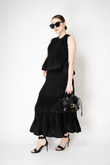 MeiMeiJ Pleated Peplum Sleeveless Top in Black Vancouver. Shop Online or in Store.
