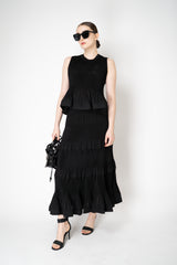 MeiMeiJ Pleated Peplum Sleeveless Top in Black Vancouver. Shop Online or in Store.