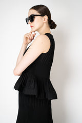 MeiMeiJ Pleated Peplum Sleeveless Top in Black Vancouver. Shop Online or in Store.
