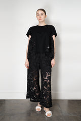 MeiMeiJ Sheer Macramé Floral Pants in Black Vancouver. Shop Online or in Store.