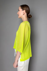 Pleats Please Issey Miyake Tatami April  T-Shirt  in Neon Green