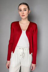 Pleats Please Issey Miyake New Colorful Basics Cardigan in Red