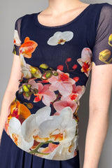 Fuzzi Blooming Florals T-shirt in Navy