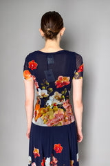 Fuzzi Blooming Florals T-shirt in Navy