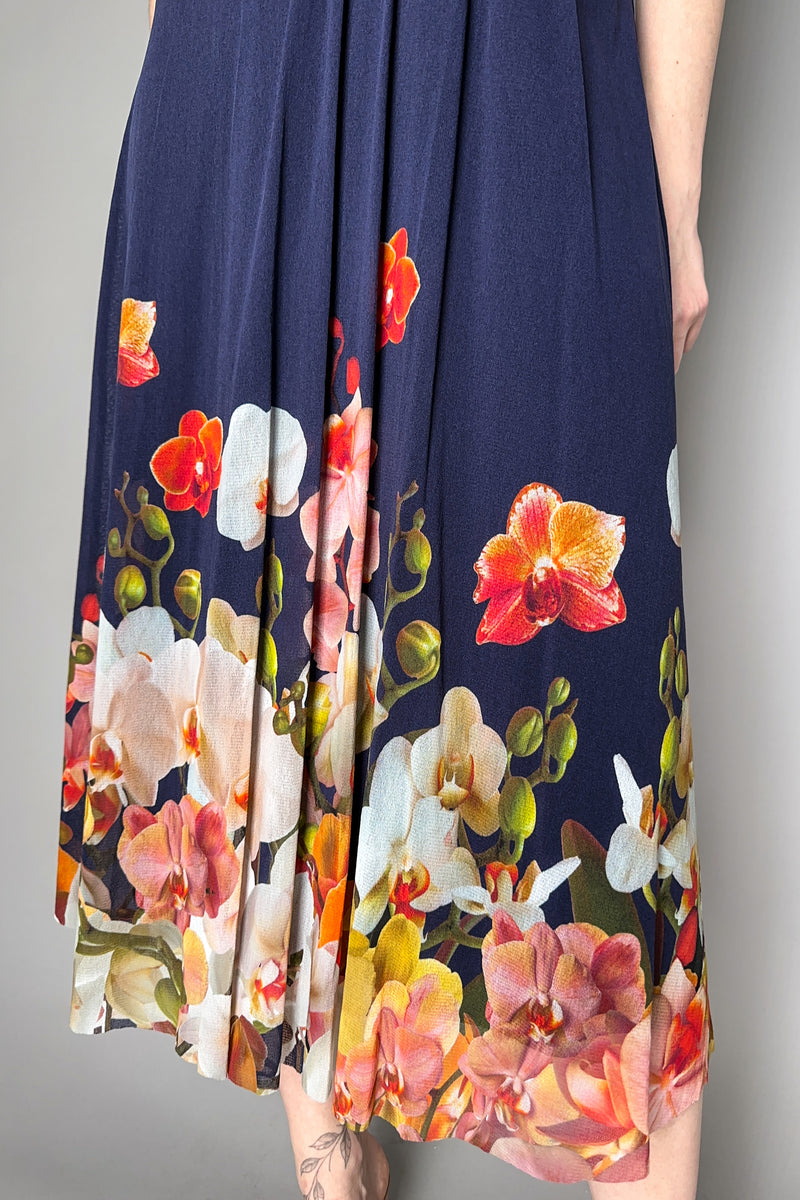 Fuzzi Blooming Florals Pleated Tulle Skirt in Navy Vancouver. Shop Online or in Store.