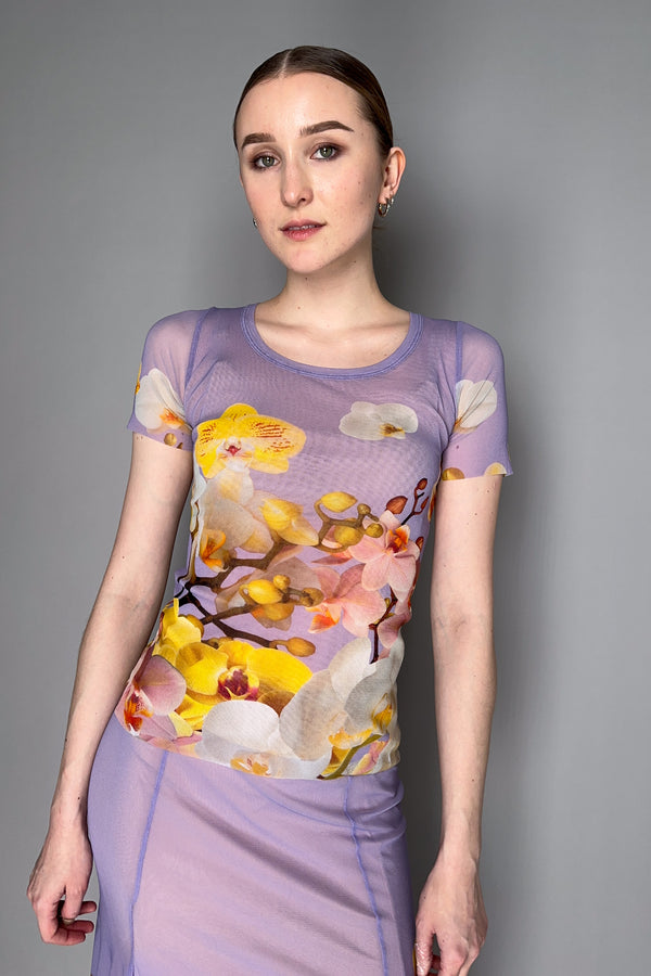 Fuzzi Blooming Florals T-shirt in Lavender
